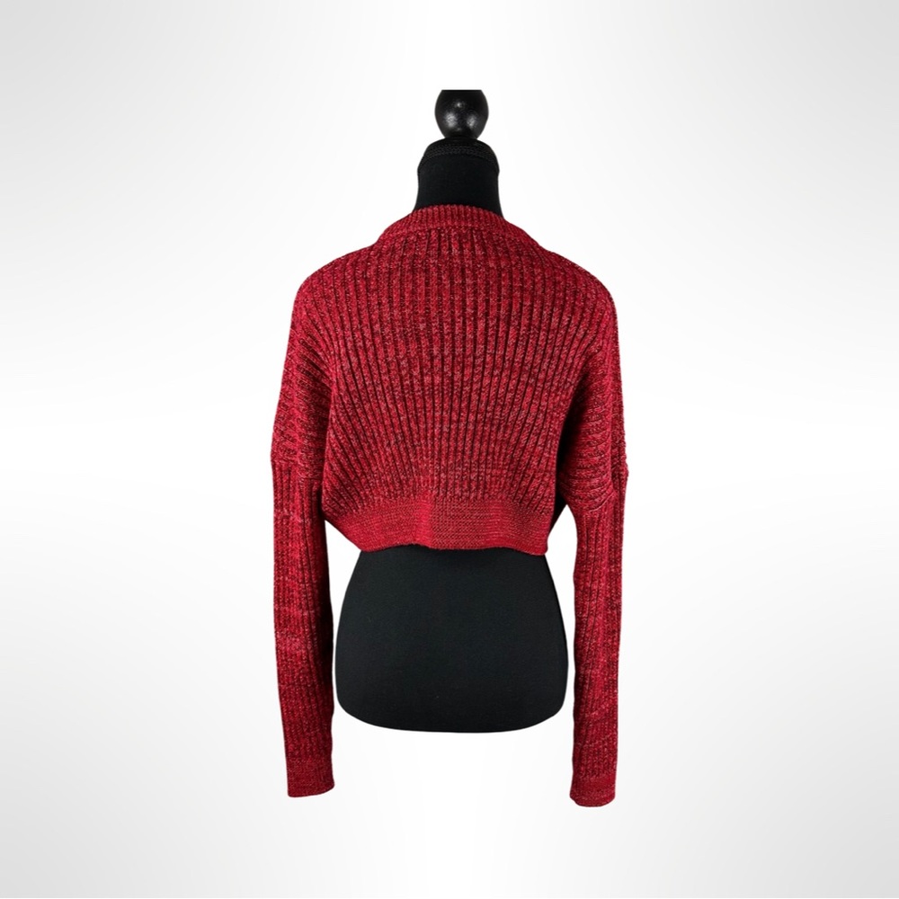 Urban Outfitters Big Sur Ribbed Knit Cropped
Sweater Red Multi Drop Sleeve - Picture 4 of 8